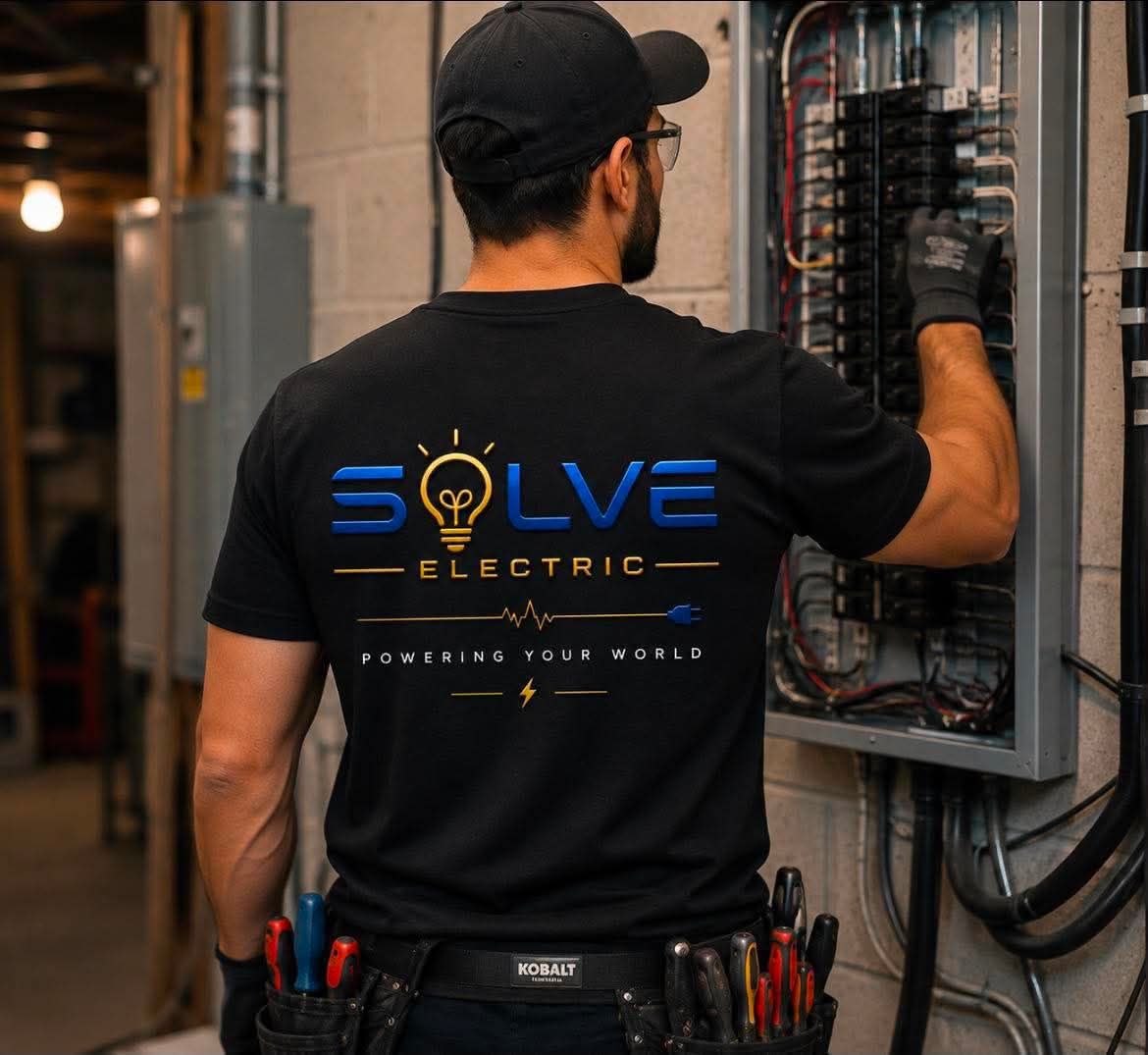 Professional electrician working on electrical equipment